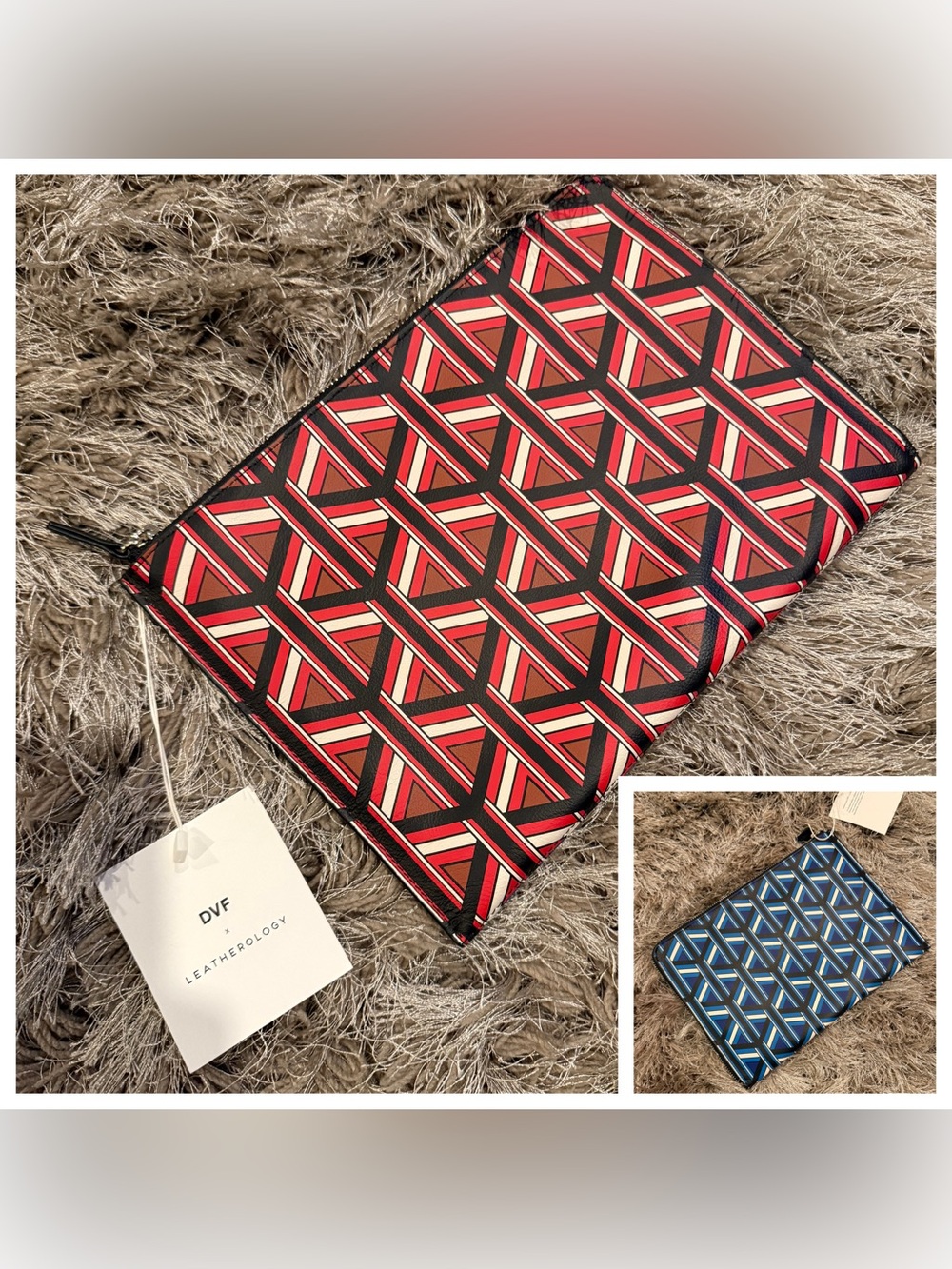 DVF X Leatherology Geo Collection Travel Pouch/Clutch